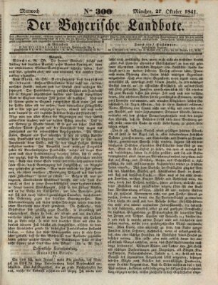 Der Bayerische Landbote Mittwoch 27. Oktober 1841