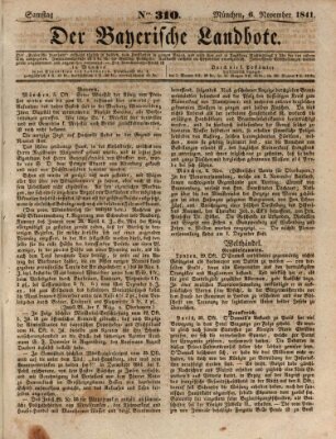 Der Bayerische Landbote Samstag 6. November 1841