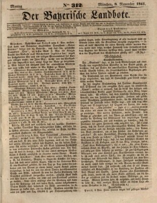 Der Bayerische Landbote Montag 8. November 1841