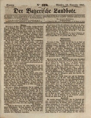 Der Bayerische Landbote Sonntag 14. November 1841