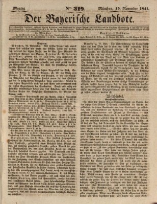 Der Bayerische Landbote Montag 15. November 1841