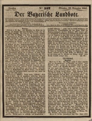 Der Bayerische Landbote Dienstag 23. November 1841