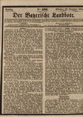 Der Bayerische Landbote Samstag 27. November 1841