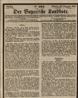 Der Bayerische Landbote Dienstag 30. November 1841