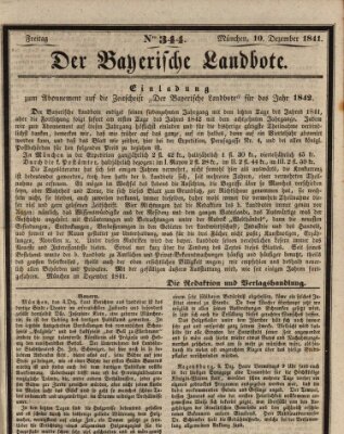 Der Bayerische Landbote Freitag 10. Dezember 1841