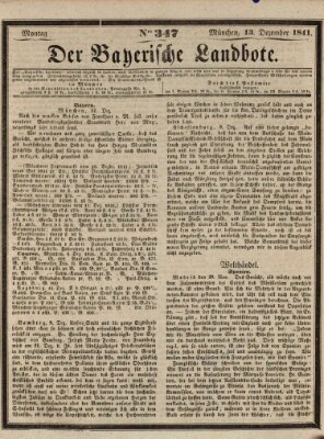 Der Bayerische Landbote Montag 13. Dezember 1841