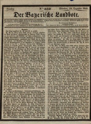 Der Bayerische Landbote Samstag 18. Dezember 1841