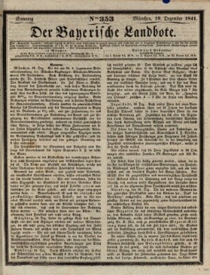 Der Bayerische Landbote Sonntag 19. Dezember 1841