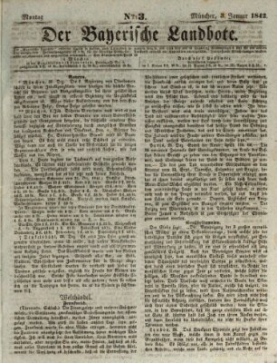 Der Bayerische Landbote Montag 3. Januar 1842