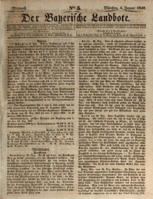 Der Bayerische Landbote Mittwoch 5. Januar 1842