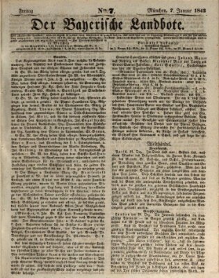 Der Bayerische Landbote Freitag 7. Januar 1842