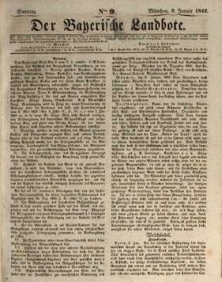 Der Bayerische Landbote Sonntag 9. Januar 1842