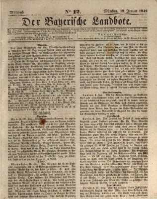 Der Bayerische Landbote Mittwoch 12. Januar 1842