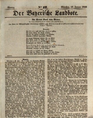 Der Bayerische Landbote Montag 17. Januar 1842