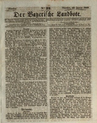 Der Bayerische Landbote Samstag 22. Januar 1842