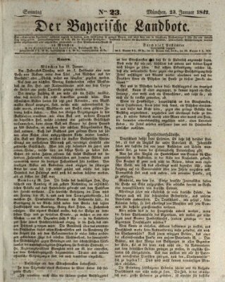 Der Bayerische Landbote Sonntag 23. Januar 1842