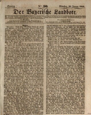 Der Bayerische Landbote Sonntag 30. Januar 1842