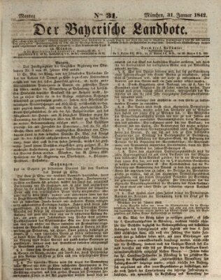 Der Bayerische Landbote Montag 31. Januar 1842