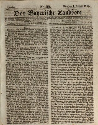 Der Bayerische Landbote Dienstag 1. Februar 1842