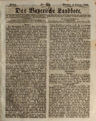 Der Bayerische Landbote Freitag 4. Februar 1842