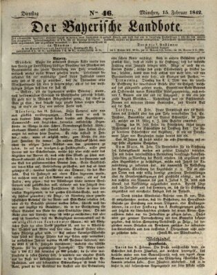 Der Bayerische Landbote Dienstag 15. Februar 1842