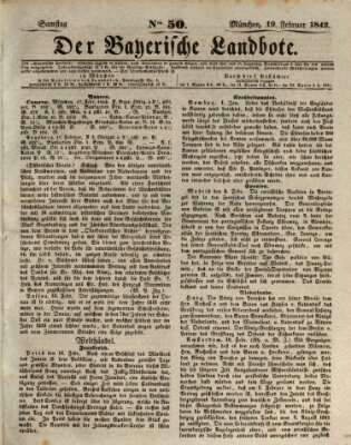 Der Bayerische Landbote Samstag 19. Februar 1842