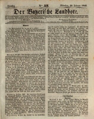 Der Bayerische Landbote Dienstag 22. Februar 1842