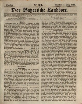 Der Bayerische Landbote Samstag 5. März 1842