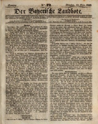 Der Bayerische Landbote Sonntag 13. März 1842