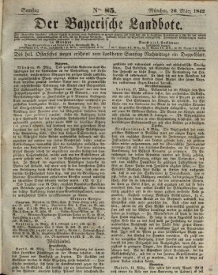 Der Bayerische Landbote Samstag 26. März 1842