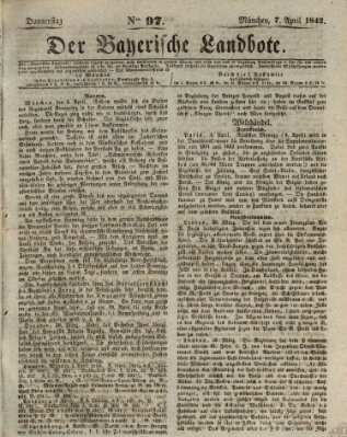 Der Bayerische Landbote Donnerstag 7. April 1842