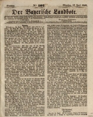 Der Bayerische Landbote Sonntag 17. April 1842