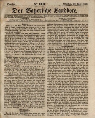 Der Bayerische Landbote Samstag 23. April 1842