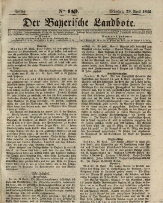 Der Bayerische Landbote Freitag 29. April 1842