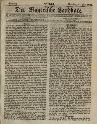 Der Bayerische Landbote Samstag 21. Mai 1842