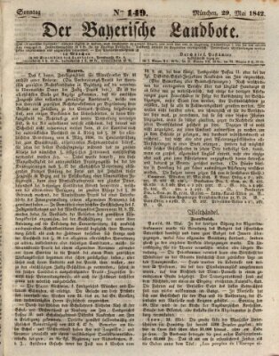 Der Bayerische Landbote Sonntag 29. Mai 1842