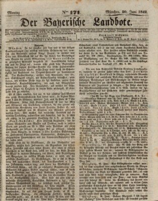 Der Bayerische Landbote Montag 20. Juni 1842