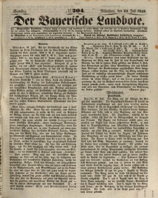 Der Bayerische Landbote Samstag 23. Juli 1842