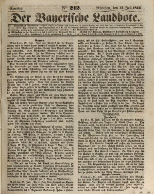 Der Bayerische Landbote Sonntag 31. Juli 1842