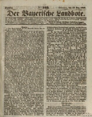 Der Bayerische Landbote Samstag 13. August 1842