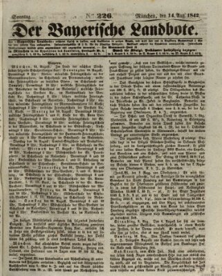 Der Bayerische Landbote Sonntag 14. August 1842