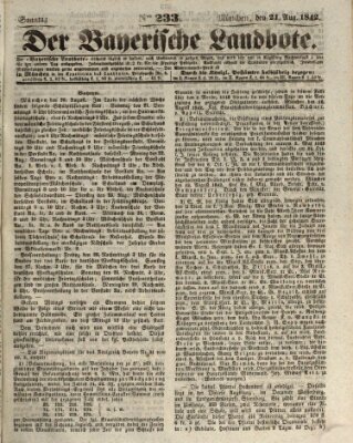 Der Bayerische Landbote Sonntag 21. August 1842