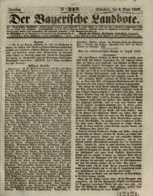 Der Bayerische Landbote Dienstag 6. September 1842