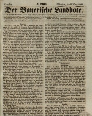 Der Bayerische Landbote Samstag 17. September 1842