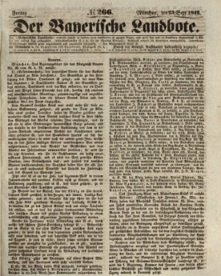 Der Bayerische Landbote Freitag 23. September 1842