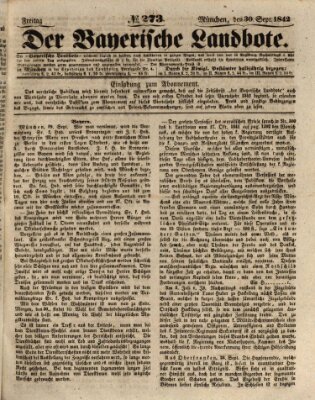 Der Bayerische Landbote Freitag 30. September 1842