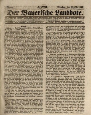 Der Bayerische Landbote Montag 10. Oktober 1842