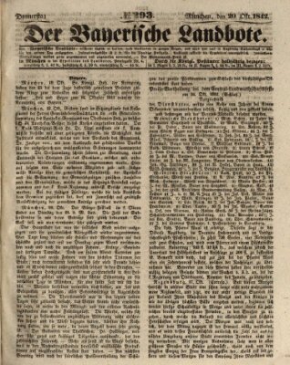 Der Bayerische Landbote Donnerstag 20. Oktober 1842