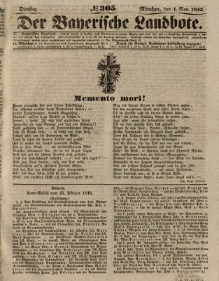 Der Bayerische Landbote Dienstag 1. November 1842