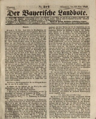 Der Bayerische Landbote Sonntag 13. November 1842